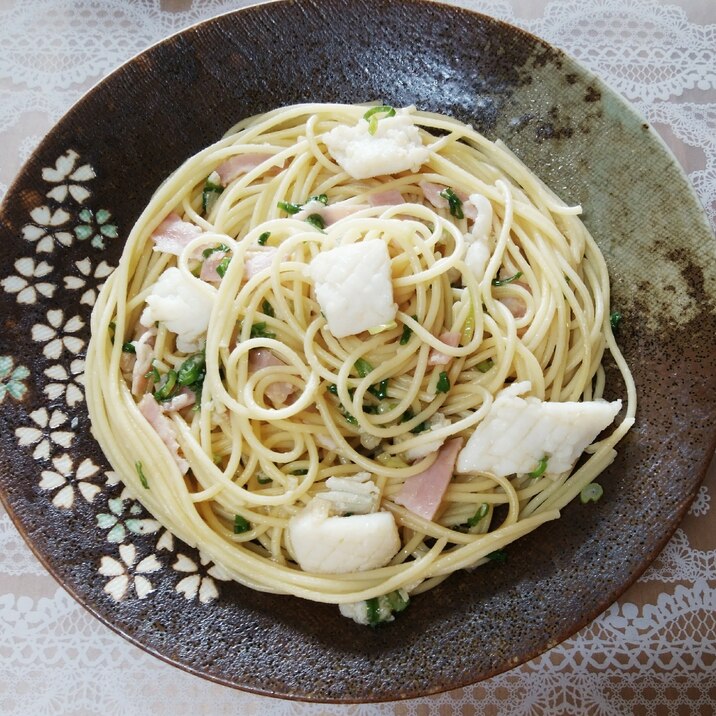 イカとベーコンと青ねぎのパスタ⭐